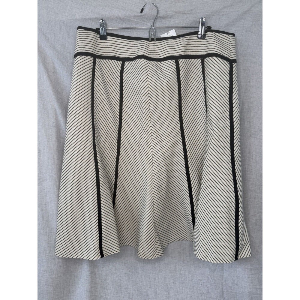 Nygard Collection Skirt Size 16 White Black Ecru Embroidered Boho Midi Paisley